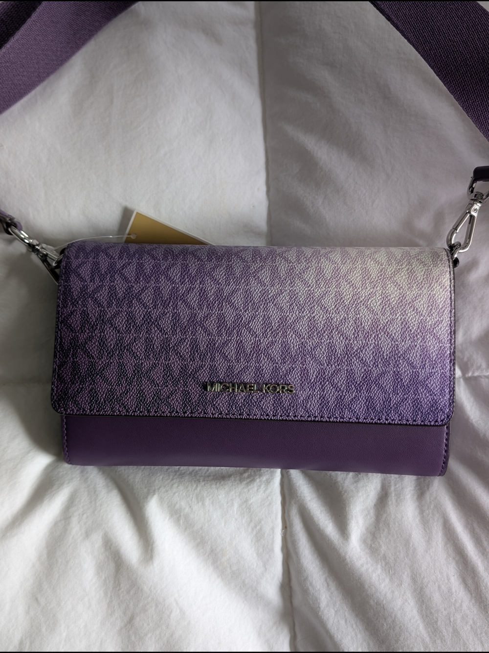Michael Kors Jet Set Purple Signature Logo Crossbody Bag